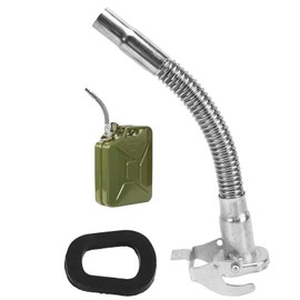 Flexible Jerry Can Spout Stainless Steel Long Nose with Gaskets, Stainless Steel Gas Can Spout, Nozzle 29.5cm Long Flexible for American Style Gas Bottle 5L 10L 20L