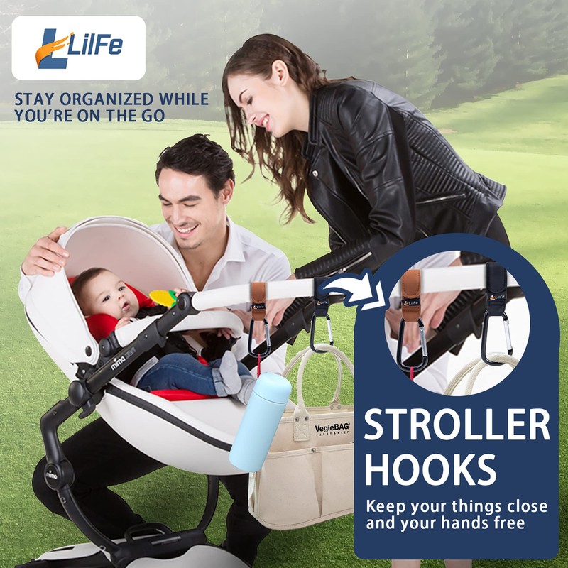 4 Pack Baby Stroller Hooks for Hanging | Multipurpose Stroller