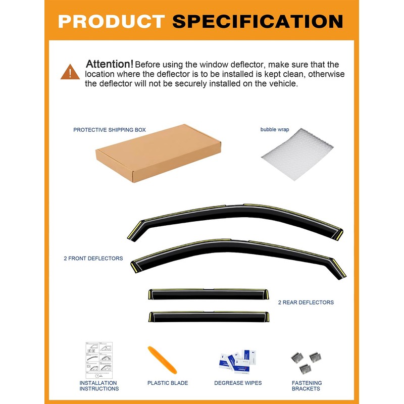 Deejecsun in-Channel Window Rain Guards Fit for Toyota Grand Highlander