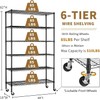 Lynkloft Storage Shelves with Wheels 6 Tier Wire Shelving Adjustable