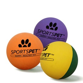SPORTSPET Langlebige High Bounce Sport Bälle für Hunde 3er Pack