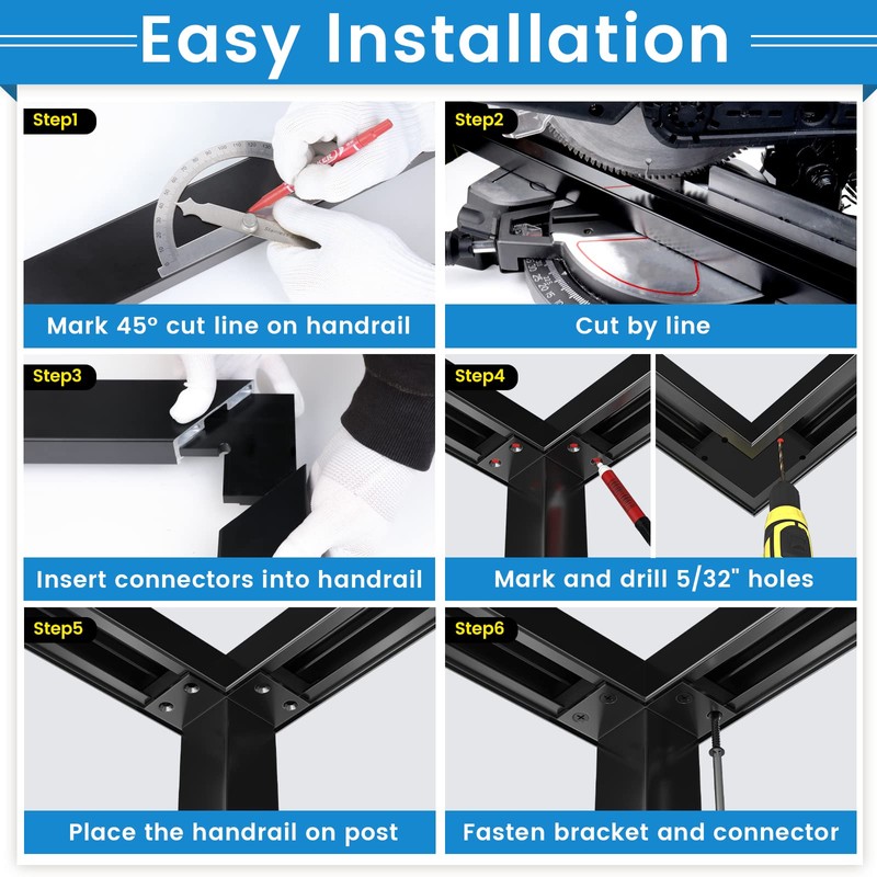 Muzata HL12 LED Handrail Accessories - 2Pack 90°Corner Connector High