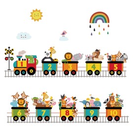 2023New Wall Sticker Kids Small Train Wallpaper Sticker Removable Animal Wall Sticker Sticker Wallpaper Wall Sticker Wallpaper Bigger Cute Decoration Decoration Decoration Children's Room Cartoon DIY