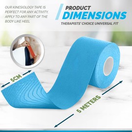 Sports Tape Athletic Kinesiology Tape Waterproof - Latex Free, Hypoallergenic Athletic Tape (16ft Uncut Roll) | Perfect for Any Activity - for Body, Shoulder, Joints, Injury & Muscles-[Blue]