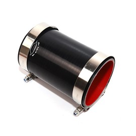 LTI TOOLS LTI Universal 6" Length 4-Ply Reinforced High Performance 3.5" ID Straight Silicone Hose Coupler With T Bolt Clamp 304 Stainless Steel (BLACK 3.5")