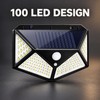 100-LED Solar Motion Sensor Wall Lights, 270° Wide Angle, 1/2/4/6-Pack