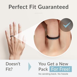 ThunderFit Womens Thin Swivel Silicone Wedding Bands, Stackable Rubber Engagement Rings 2.5mm Wide 2mm Thick - 1/4/8/10 Variety Multipack