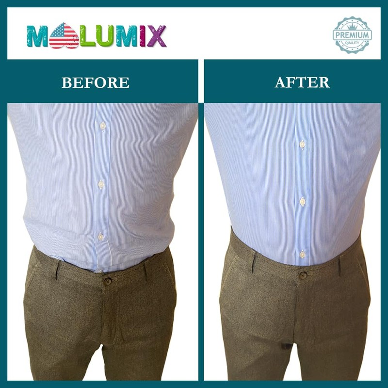 MOLUMIX Shirt Stays for Men Military Adjustable Elastic Garter Straps