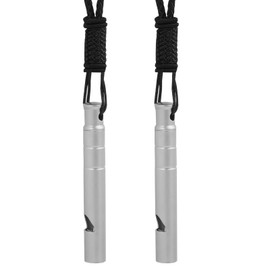 Silbato de emergencia de titanio, silbato de seguridad de supervivencia de 120 dB con cordón negro, silbato pequeño para salvar vidas al aire última intervensión para entrenadores, deportes, canotaje