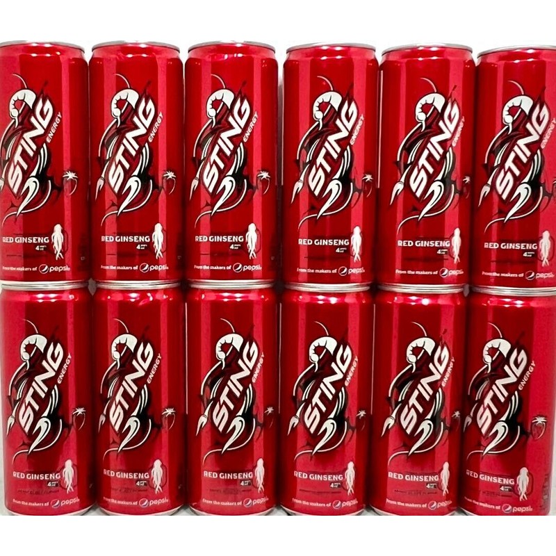 Sting Energy Drink with Red Ginseng +Strawberry 320ml(Pack of 12)~Exp