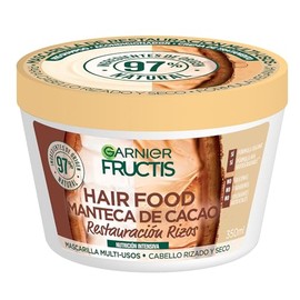 Garnier Fructis Hair Food Manteca de Cacao Mascarilla para Cabello Rizado Rico en Antioxidantes Restaurazión Rizos, 350ml