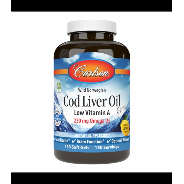Carlson Laboratories Low A Cod Liver Oil 150 Softgels