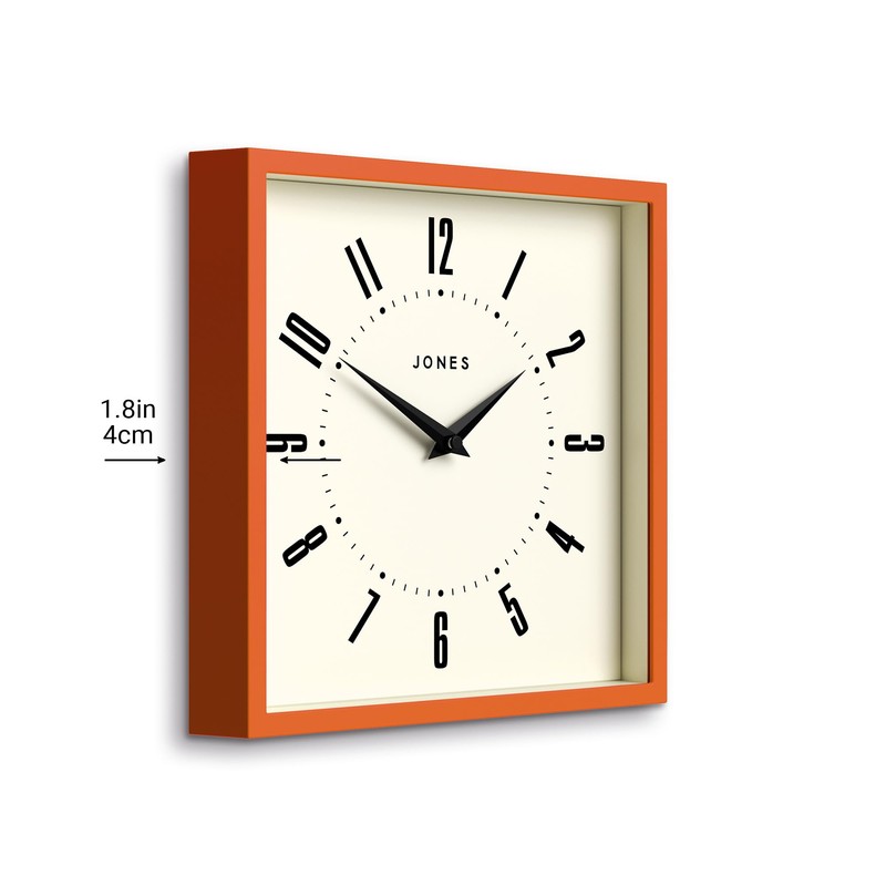 Jones Clocks® Box wall clock | Retro square clock |