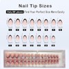 OPkssnails 300 uñas postizas francesas, uñas cortas almendra, preformadas, sin