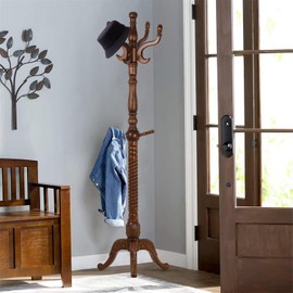 Bekrvio Coat Rack Freestanding Coat Tree Stand with 8 Hooks, 79" Heavy Duty Premium Ash Wood Coat Hanger Stand, Floor Standing Clothes Coat Rack Stand for Entryway Corner, Hallway,Bedroom Load 160lbs