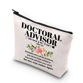 WCGXKO Doctoral Advisor Gift Academic Advisor Gift Phd Advisor Appreciation Zipper Pouch Makeup Bag (Doctoral Advisor CA)