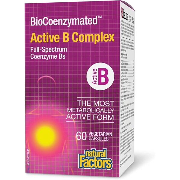 Natural Factors BioCoenzymated Active B Complex 60 Veg Caps, Active
