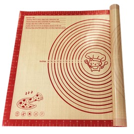28" x 20" Silicone Baking Mat with Measurements, Extra Large, Durable Nonstick Dough Matt for for Baking, Pizza Making, Cookies & Pastry Rolling (Red)