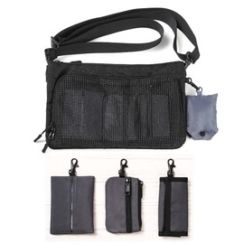 Men's Sacoche Pouch, Wallet, Coin Case, Key Case, Eco Bag, Tissue Case, Small Items, Bag, Black