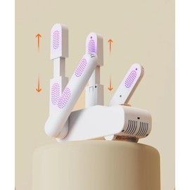 Electric Shoe Dryer with Timer, 180W, Foldable Design, Boot and Glove Warmer, White