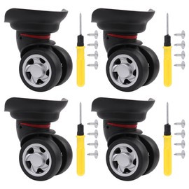 logyues 4Pcs Universal Swivel Wheel Left Suitcase Wheel (4L) 115W Series W055 Wheel Replacement Black