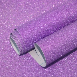 Kitico Glitter Purple Peel and Stick Wallpaper - Self Adhesive Decorative Paper DIY Decoration 17.7"x78.7"