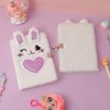 Plush Bunny Secret Diary with Lock and Key, Cute Glitter