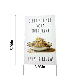 Funny Birthday Card for Women Men Husband Wife, 30th 40th 50th 60th 70th 80th 90th Birthday Card Gifts for Men Women, "Older but not pasta your prime", Cute Birthday Card for Dad Family