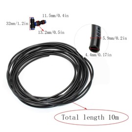 txuzong Pneumatic Hose Outer 6 mm × Inner 4 mm – Pneumatic Hose 6 mm Outer, Black PU Pneumatic Polyurethane Hose 10 m, with 2 Pieces Pneumatic Connector