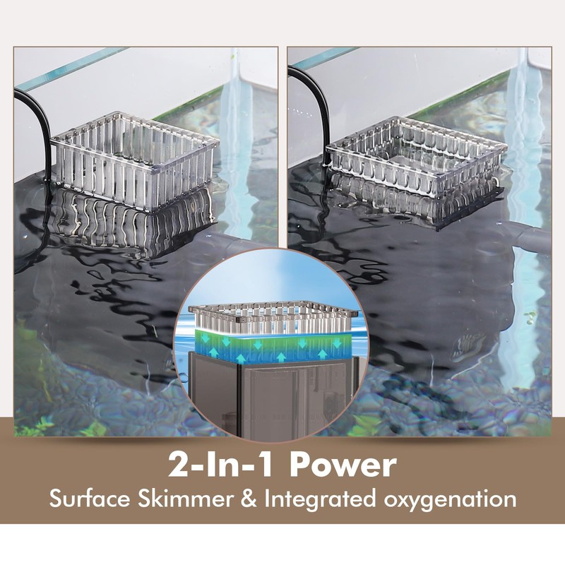Hygger CO2 Aquarium Surface Skimmer up to 50 Gallon Aquariums,