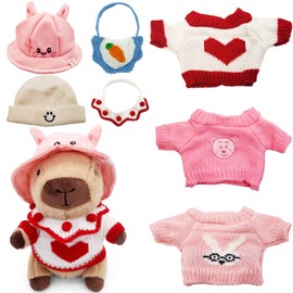 Capybara Plush Toy, Cute Stuffed Animals Kawaii Capibara Plush Pillow Christmas Birthday Easter Valentine's Day Gift for Kids Boys Girls (8 PCS Pink)