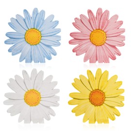 Daisy Floral Paper Napkins Flower Luncheon Disposable Napkins Spring Summer Tableware for Boho Groovy Birthday Wedding Baby Shower Party Supplies (100, White, Yellow, Blue, Pink)