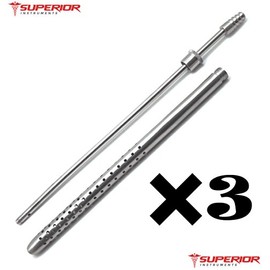 3 Pcs Superior Poole Straight Suction Tube 9.25" Width 10mm Stainless Steel Instruments
