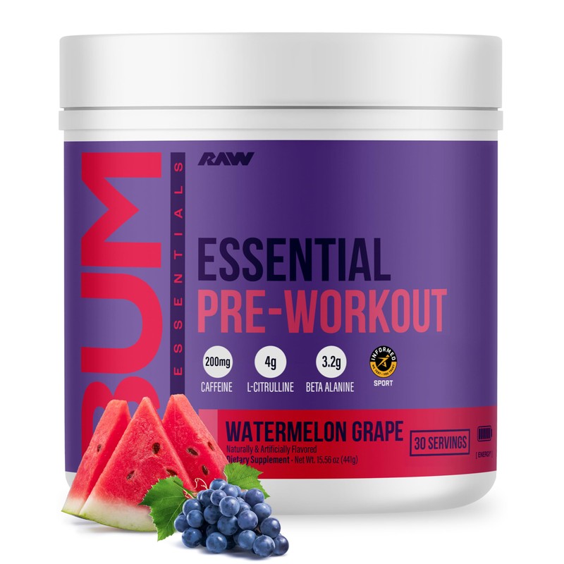 Raw Cbum Essential Pre Workout Pre Entrenamiento 30 Servicios Sabor