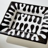 Two's Company Jigsaw Black and White Tray, Ceramic, 7.5-inches Width,