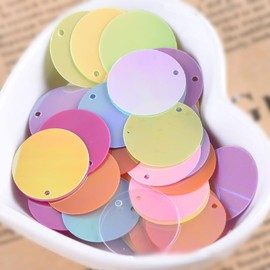 Flat Round Sequins for Crafts 60g 20mm Large Sequins Sew On Clothes Loose Sequins for Embroidery Multicolor