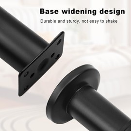 Furniture Adjustable Legs, Metal Bed Support Leg Central Slat Frame Couch Replacement Support Leg Part Heavy Duty Furniture Foot with Screwdriver for Cabinet/Dresser/Table/Sofa 8-12cm (Black 4 Pcs)
