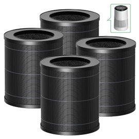 4 Pack MR2566 Filter Compatible with MORENTO MR2566 Air Purifi-er, 3-in-1 True HEPA Activated Carbon Pre-Filter, MR2566 Filter, Basic Version