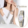 Oidea Elastic Strap Watch for Women: Gold Silver Rectangular Women's