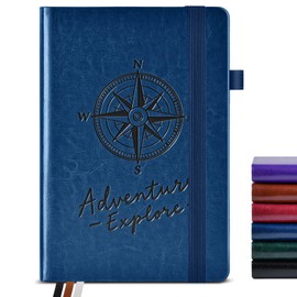 PAIBAS Vintage Leather Journals for Writing, 160 Lined Pages, Inner Pocket, A5 Hardcover Notebooks for Work, School, Bible Study, Daily Diary, Notepad, Travel Journal for Women Men 5.8"x8.5" (Navy)