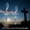 VONALA Cross Earrings Sterling Silver Dangle Drop Leverback Cross Earrings