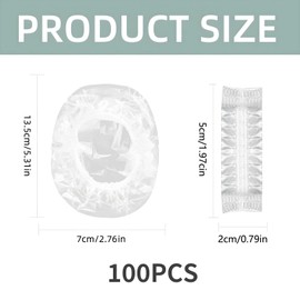 100 pcs Disposable Ear Covers for Shower, Clear Waterproof Ear Covers for Shower, Bathing, Spa, Swimming, Hotel, Hair Salon, Hair Dye, Plastic