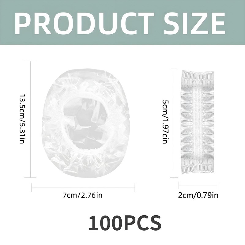 100 pcs Disposable Ear Covers for Shower, Clear Waterproof Ear