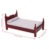1:12 Doll House Mini Red Wooden Single Bed Furniture Accessory