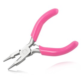 LEONTOOL 3 Inches Mini Round Nose Pliers for Jewelry Making with Cutter Wire Looping Plier Smooth Jaws Wire Bending Pliers Small Jewelry Making Tools Jewelry Making Supplies for Wire Looping Wrapping