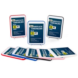 GEAoffice 30ct Colorful Card Protector Sleeved Card Holders for Trading Cards, 35pt UV Protection Baseball Card Holder for Game, Sports, Standard Cards