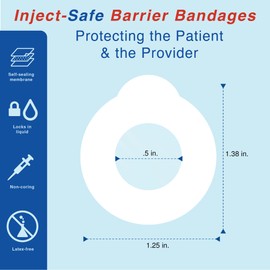 Inject-Safe Barrier Bandage, White, 100 Count, 0.39 pounds