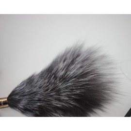 Fosrion Real Raccoon Tail Fur Cat Bites Toy with Three Section Retractable Carbon Fiber Rod (Raccoon) (Fox Fur Piece, Only Tail)