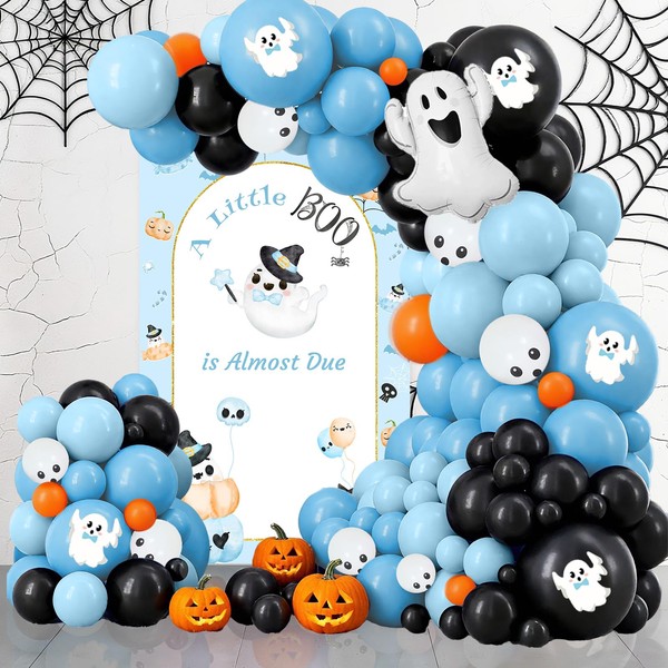 AIBIIN Halloween Little Boo Baby Shower Decorations for Boy A