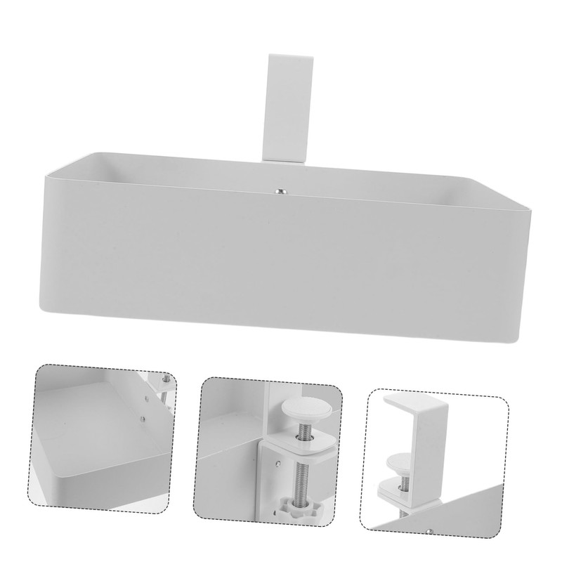 SHINEOFI Under Desk Hanging Shelf Multifunctional Metal Storage Basket Organizer